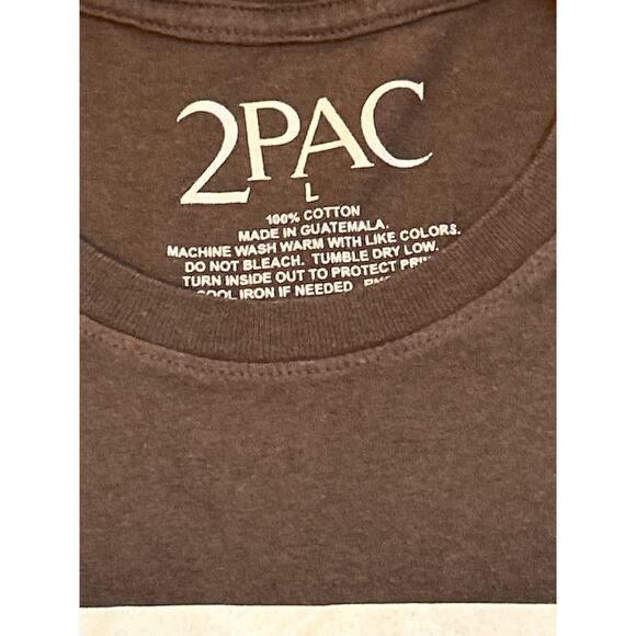 2Pac Gray Thug Life T Shirt with Photo Size Large 100% Cotton - Picture 4 of 6